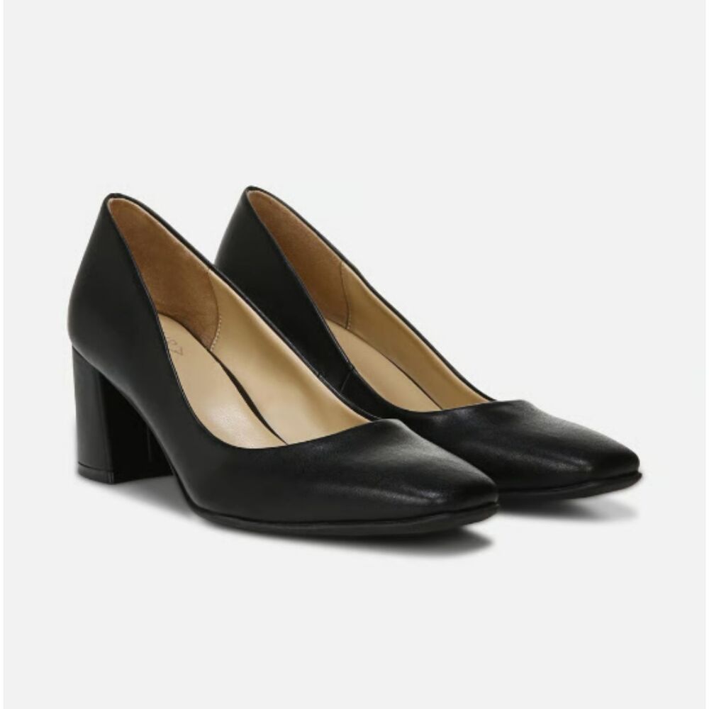 Naturalizer Warner Black Synthetic Square Toe Pump Office Siren Minimalist 8.5M